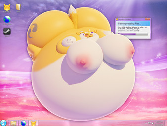 anthro areola belly belly_expansion big_areola big_belly big_breasts big_butt big_cheeks big_nipples black_claws black_sclera blue_eyes blush body_inflation breast_expansion breasts butt butt_expansion cheek_expansion claws dipstick_ears dipstick_tail ear_markings expansion female heart_symbol huge_areola huge_belly huge_breasts huge_butt huge_cheeks huge_nipples hyper hyper_areola hyper_belly hyper_breasts hyper_butt hyper_inflation immobile inflation markings multicolored_body multicolored_ears nipples nude nude_anthro nude_female open_mouth pink_areola pink_nipples solo sunken_head sunken_limbs swelling tail tail_markings text toe_claws two_tone_body white_body white_ear_tips white_tail_tip yellow_body yellow_ears yellow_tail not_person420 bandai_namco digimon digimon_(species) renamon 2026 3d_(artwork) blender_(artwork) colored digital_media_(artwork) english_text hi_res shaded