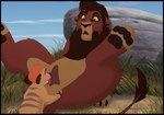 animal_genitalia ball_fondling ball_worship balls duo erection fellatio female feral fondling genitals male male/female oral penile penis questionable_consent sex spread_legs spreading surprised_face kaion disney the_lion_king kovu_(the_lion_king) timon's_ma felid herpestid lion mammal meerkat pantherine hi_res