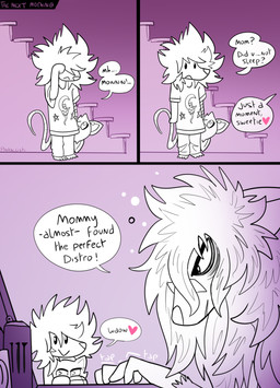 admiration admiring anthro beverage computer container cup dialogue duo electronics energy_drink eyewear female glasses hair happy heart_symbol holding_object holding_plushie humor laptop long_hair mug plushie rubbing_eyes speech_bubble stairs text tired tired_eyes typing young pankallisti linux monster_energy aisling_(bitsywitch) circe_(pankallisti) mammal murid murine rat rodent comic english_text hi_res monochrome sketch daughter_(lore) mother_(lore) mother_and_child_(lore) mother_and_daughter_(lore) parent_(lore) parent_and_child_(lore) parent_and_daughter_(lore)