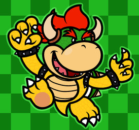 2_horns 3_toes 4_fingers anthro armband beady_eyes black_bracelet black_eyes bracelet brown_pawpads checkered checkered_background claws curved_horn eyebrows feet finger_claws fingers green_background green_body green_outline green_scales green_shell hair horn jewelry light male multicolored_body multicolored_scales open_mouth open_smile outline pattern_background pawpads pink_tongue red_eyebrows red_hair scales sharp_teeth shell short_hair simple_background smile solo spiked_armband spiked_bracelet spiked_shell spikes spikes_(anatomy) tan_body tan_horn tan_scales teeth thick_eyebrows toe_claws toes tongue white_claws yellow_body yellow_scales captainquack64 mario_bros mario_party_(series) nintendo koopa_kid dragon_koopa koopa reptile scalie turtle 2025 colored digital_drawing_(artwork) digital_media_(artwork) english_description full-length_portrait hi_res lighting portrait