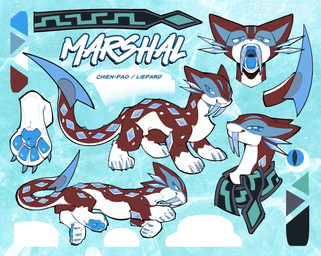 ambiguous_gender fangs feral fur ice long_teeth open_mouth paws scarf solo teeth whiskers white_body white_fur white_underside dizzymilky nintendo pokemon chien-pao generation_5_pokemon generation_9_pokemon legendary_pokemon liepard pokemon_(species) absurd_res digital_media_(artwork) hi_res model_sheet