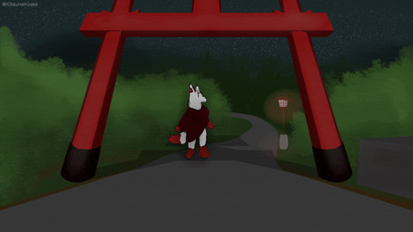 against_screen against_surface anthro asian_clothing clothing east_asian_clothing female japanese_clothing on_glass torii_gate underwear reddkitsune mayumi_"maki"_kaiteki canid canine fox fox_spirit mammal 16:9 animated animated_gif hi_res short_playtime widescreen
