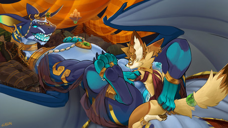 artankatana bodily_fluids breasts cum female genital_fluids jewelry male milk penetration pillow_pile royalty sex size_difference vaginal vaginal_penetration sajik nilghais 16:9 hi_res widescreen