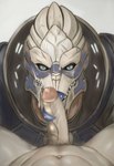 duo erection first_person_view genitals humanoid_genitalia humanoid_penis long_tongue looking_at_viewer male male/male open_mouth oral penis sex tongue tongue_out tonguejob bigl1463 bioware electronic_arts mass_effect garrus_vakarian alien human mammal turian hi_res