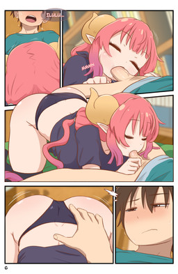 2_horns 5_panel_comic big_breasts black_clothing black_legwear black_panties black_shirt black_stockings black_topwear black_underwear blue_clothing blue_shirt blue_topwear blush bodily_fluids breasts brown_eyes brown_hair cheek_bulge clothed clothing curved_horn duo erection fellatio female genitals hair horn huge_breasts humanoid_pointy_ears inside legwear light-skinned_female long_hair male male/female oral page_number panties partially_clothed penile penis pigtails pointy_ears pupils red_eyes red_hair sex shirt short_hair slit_pupils speech_bubble stockings sweat sweaty_face tan_body tan_skin text topwear tremble_lines tremble_spikes underwear vein veiny_penis yellow_horn greatm8sfm miss_kobayashi's_dragon_maid mythology ilulu taketo_aida animal_humanoid dragon dragon_humanoid human humanoid mammal mythological_creature mythological_scalie scalie 2023 absurd_res colored comic hi_res shaded