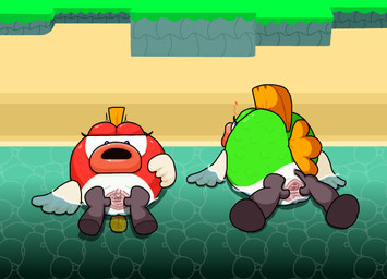 anal anal_fingering anus beach bedroom_eyes caustics disembodied_hand duo female feral fingering genitals heart_symbol looking_at_viewer looking_back lying male male/female narrowed_eyes on_back on_front partially_submerged seductive shoreline spread_vulva spreading surprised vulva water yolka mario_bros nintendo aquatic cheep_cheep fish human mammal absurd_res hi_res
