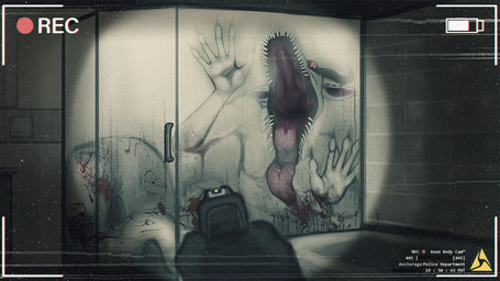 ambiguous_gender blood bodily_fluids camera_view claws duo feral finger_claws first_person_view fur gun holding_gun holding_object holding_ranged_weapon holding_weapon inside open_mouth pupils ranged_weapon red_eyes sharp_teeth slit_pupils teeth text tongue tongue_out weapon white_body white_fur acidic synx 16:9 english_text hi_res widescreen