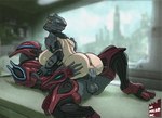 4_fingers 5_fingers anus armor bed bed_sex big_breasts big_butt blurred_background bodily_fluids breasts butt butt_grab city city_background cowgirl_position digitigrade duo female female_on_top female_penetrated fingers from_front_position furniture genital_fluids genitals grey_body hand_on_butt headgear helmet humanoid_genitalia humanoid_penis interspecies male male/female male_penetrating male_penetrating_female on_bottom on_top open_mouth penetration penile penile_penetration penis penis_in_pussy science_fiction sex vaginal vaginal_fluids vaginal_penetration vein veiny_penis window yellow_eyes da_polar_inc halo_(series) microsoft xbox_game_studios spartan_(halo) alien human mammal sangheili 2025 digital_drawing_(artwork) digital_media_(artwork) hi_res