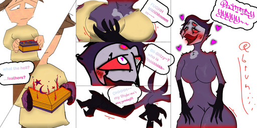 anthro breast_expansion breasts crossgender curvy_figure expansion female forced forced_transformation gender_transformation human_to_anthro male mtf_transformation solo species_transformation transformation transformation_sequence transformation_through_magic wide_hips bruhiii hellaverse helluva_boss stolas_(helluva_boss) avian bird humanoid owl 2:1 absurd_res hi_res