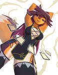 anthro asian_clothing breasts clothing east_asian_clothing female fox_tail front_view fur japanese_clothing kimono kimono_only low-angle_view medium_breasts multicolored_body multicolored_fur neckline orange_body orange_fur purple_eyes smile solo stamp thick_thighs tongue tongue_out wide_hips dany-j trixie_(purplelemons) canid canine canis fox mammal hi_res