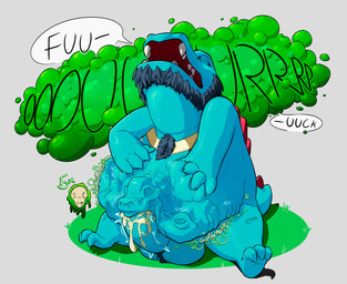 ball_tuft beard belly_grab bone burp_cloud burping chest_tuft curling_toes death digestion digestion_noises ejaculation emanata facial_hair fatal_vore feet fellatio feral feral_pred feral_prey hand_on_belly imprint leaning leaning_backward male male_pred motion_lines multiple_prey oral oral_vore orgasm penile prey_count sex sitting skull skull_imprint skull_symbol through_body tuft unwilling_prey vore nommsalotl nintendo pokemon generation_1_pokemon generation_2_pokemon pokemon_(species) rattata totodile absurd_res hi_res