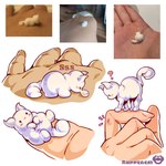 5_fingers ambiguous_gender bodily_fluids bubble duo feral fingers quadruped question_mark size_difference sleeping smile snot snot_bubble sound_effects tail vowelless vowelless_sound_effect zzz rappenem felid feline goo_creature human mammal absurd_res hi_res reference_image