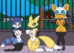 bdsm bondage bound breasts collar female genitals group nipples pussy nidrog bandai_namco digimon nintendo sega sonic_the_hedgehog_(series) star_fox krystal_(star_fox) rouge_the_bat bat canid canine digimon_(species) fox mammal renamon better_version_at_source crossover