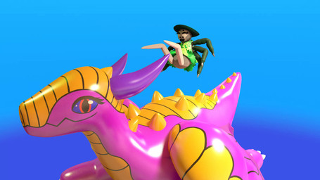 anthro back_spikes clothing dress female floral_pattern floral_print green_clothing green_dress hat headgear headwear horn multi_arm multi_eye multi_limb pool_toy scales solo spikes spikes_(anatomy) wings wobbling skeletorskeletonized mythology ukillia arachnid arthropod dragon inanimate_object mythological_creature mythological_scalie scalie spider 16:9 3d_(artwork) 3d_animation animated cinema_4d_(artwork) digital_media_(artwork) hi_res no_sound short_playtime video widescreen