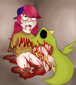 blood blood_from_mouth blood_in_mouth blood_on_arm blood_on_ground blood_splatter bodily_fluids bone clothing corpse death duo feral genitals gore gore_focus hair hat headgear headwear inside male male/male missing_tooth mutilation penis purple_clothing purple_hat purple_headwear red_hair shirt small_penis tears topwear torture what why sillywillydillydally brawl_stars mythology supercell_(company) draco_(brawl_stars) dragon human mammal mythological_creature mythological_scalie scalie absurd_res hi_res