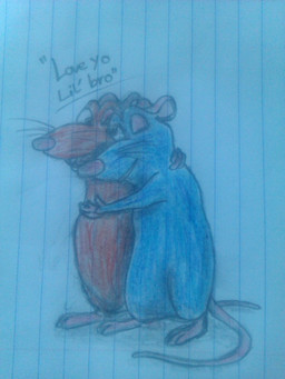 brother character_from_animated_feature_film dialogue disney duo emile english_text feral hug lined_paper male male/male mammal pixar rat ratatouille remy rodent sibling standing text traditional_media_(artwork)
Rating: Safe
Score: 2
User: GamerGuy22
Date: August 30, 2014 brother character_from_animated_feature_film dialogue disney duo emile english_text feral hug lined_paper male male/male mammal pixar rat ratatouille remy rodent sibling standing text traditional_media_(artwork)
Rating: Safe
Score: 2
User: GamerGuy22
Date: August 30, 2014