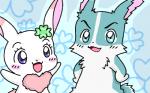 age_difference anthro blue_body blue_eyes blue_fur blush chest_tuft clover_(plant) duo eyelashes female fur heart_symbol looking_at_viewer male male/female plant purple_eyes shamrock short_fur smile tuft white_body white_fur unknown_artist happy_happy_clover pixiv sayuri_tatsuyama clover_(happy_happy_clover) rambler_(happy_happy_clover) lagomorph leporid mammal rabbit 16:10 widescreen