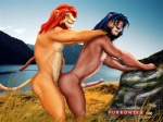 4:3 anal anal_penetration anthro anthro_on_anthro anthrofied balls bent_over bent_over_rock bent_over_surface black_hair black_mane black_nose blue_hair brown_body brown_eyes brown_fur cloud countershading detailed_background disney duo erection felid from_behind_position fur furronika genitals grass green_eyes hair hand_on_shoulder humanoid_genitalia humanoid_penis intraspecies kovu_(the_lion_king) lion looking_back male male/male male_penetrated male_penetrating male_penetrating_male mammal mane muscular nude orange_body orange_fur outside outside_sex pantherine penetration penis pink_nose plant pose red_hair red_mane rock sex simba_(the_lion_king) sky tail the_lion_king vagabundo water whiskers yellow_body yellow_fur