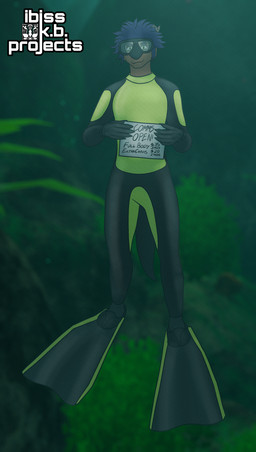 3d_background advertisement anthro arecibo_message blue_hair blurred_background bodysuit clothing diving_mask diving_suit footwear freediving gloves green_bodysuit green_clothing green_eyes green_skinsuit hair handwear holding_breath holding_object holding_sign latex latex_clothing latex_footwear latex_socks logo male mask narrowed_eyes neoprene price red_body red_skin scuba_fins seaweed sign skinsuit smile socks solo spiky_hair squint swimming swimming_fins swimwear tail text text_on_sign tight_clothing underwater water wetsuit ibisskb mythology varjul dragon mythological_creature mythological_scalie scalie 3d_(artwork) absurd_res artist_logo digital_media_(artwork) handwritten_text hi_res mixed_media watermark