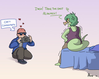 annoyed anthro bed bedding biped blanket blue_clothing blue_jacket blue_topwear blush bodily_fluids bottomwear brown_bottomwear brown_clothing brown_pants clothed clothing cross-popping_vein dialogue directional_arrow duo female flushed furniture gradient_background green_body green_hair grey_clothing grey_eyes grey_shirt grey_topwear hair heart_symbol human_on_anthro interspecies jacket long_tail looking_at_another male male/female medium_hair motion_lines narrowed_eyes nervous open_clothing open_jacket open_mouth open_topwear pants pose purple_clothing purple_topwear romantic romantic_couple shadow shirt simple_background sweat sweatdrop tail talking_to_another tank_top text tired topwear yellow_sclera ok-nobody-3893 cavemanon_studios i_wani_hug_that_gator inco_(iwhtg) olivia_halford baryonyx dinosaur human mammal prehistoric_species reptile saurischian scalie spinosaurid theropod 2025 5:4 artist_name english_text hi_res shaded