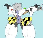 aircraft antennae_(anatomy) butt clothing female gun machine not_furry ranged_weapon simple_background solo sparkles swimwear vehicle weapon tartaurus nassa aircraft_humanoid android humanoid living_aircraft living_machine living_vehicle robot robot_humanoid hi_res