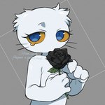 anthro bodily_fluids do_not_distribute earless female flower plant rose_(flower) solo tears whiskers imkn_626 neko_no_teach-kun oyasaioni9 brian_(neko_no_teach-kun) domestic_cat felid feline felis mammal scottish_fold 1:1 absurd_res hi_res