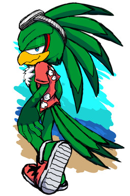 aloha_shirt anthro beach clothing footwear male pattern_clothing pattern_shirt pattern_topwear sandals shirt shoes smug smug_face solo topwear zimakum idw_publishing sega sonic_riders sonic_the_hedgehog_(comics) sonic_the_hedgehog_(idw) sonic_the_hedgehog_(series) jet_the_hawk avian bird absurd_res colored_sketch hi_res sketch