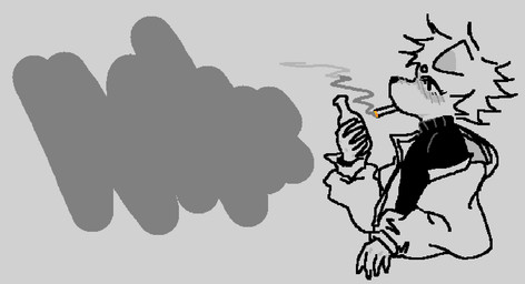 alcohol alcohol_bottle anthro beverage beverage_bottle blush blush_lines bottle cigarette container drunk male simple_background smoking smoking_cigarette solo substance_intoxication young young_anthro toastedeh cup_(toastedeh) canid mammal
