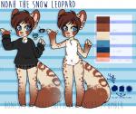 anthro clothed clothing english_text felid honesty_(artist) male mammal model_sheet nipples nude off/on solo standing text watermark