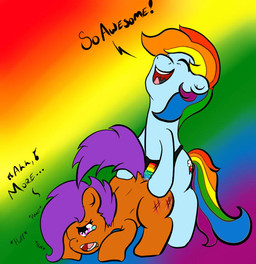 alazak anal blue_fur cub dildo duo english_text equine female feral friendship_is_magic fur hair horse lesbian multi-colored_hair my_little_pony penetration plain_background pony purple_hair rainbow_background rainbow_dash_(mlp) rainbow_hair scootaloo_(mlp) sex sex_toy strapon tears text young
Rating: Explicit
Score: 2
User: Alazak
Date: September 04, 2013