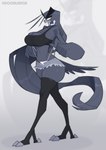 anthro beak big_breasts big_butt black_body black_clothing black_feathers black_hair bottomwear breasts butt choker cleavage clothed clothing clothing_pull ear_piercing ear_ring eyelashes feathers feet female hair hotpants jewelry legwear long_hair looking_at_viewer midriff navel necklace panties panty_pull piercing ring_piercing shirt shorts simple_background solo squish stockings tail tail_feathers talons tank_top text thick_thighs thigh_highs thigh_squish toes topwear unbuttoned unbuttoned_bottomwear unbuttoned_pants unbuttoned_shorts underwear underwear_pull white_clothing white_underwear wide_hips winged_arms wings yellow_eyes doodledox ryz_harlok avian bird 2024 digital_media_(artwork) english_text full-length_portrait hi_res portrait signature