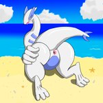 animal_genitalia beach butt cloaca female feral genitals sea solo water bode_fuceta nintendo pokemon generation_2_pokemon legendary_pokemon lugia pokemon_(species) 1:1 hi_res