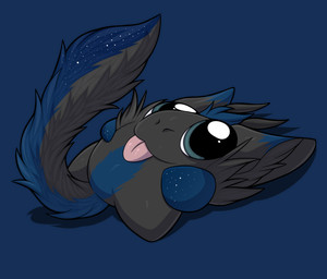 black_body black_fur blue_body blue_eyes blue_fur chibi feral fur horn male pillow quadruped solo tail tongue kurtassclear european_mythology mythology quruzz dragon furred_dragon furred_scalie mythological_creature mythological_scalie scalie western_dragon alpha_channel digital_media_(artwork) hi_res