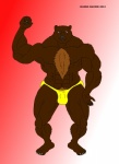 abs anthro biceps brawl9977 brown_body brown_fur flexing fur male muscular muscular_anthro muscular_male pecs pose solo maxime-jeanne bear canid canine mammal 2013 absurd_res hi_res