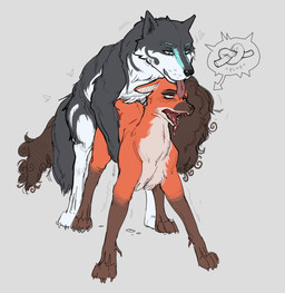 ambiguous_penetration doggystyle duo face_lick female female_penetrated feral feral_on_feral feral_penetrated feral_penetrating feral_penetrating_feral from_behind_position fur grey_body grey_fur humping knotting larger_male licking looking_pleasured male male/female male_penetrating male_penetrating_female multicolored_body obscured_penetration open_mouth orange_body orange_fur penetration penile penile_penetration sex shaking simple_background size_difference smaller_penetrated tongue tongue_out toony trembling white_background syn-6 canid canine canis mammal maned_wolf wolf hi_res sketch