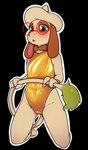 anthro blush butt camel_toe clothing eyewear female glasses looking_at_viewer one-piece_swimsuit solo swimwear mr.smile nintendo pokemon mimi_(mr.smile) generation_2_pokemon pokemon_(species) smeargle absurd_res alpha_channel hi_res