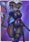 anthro armor female melee_weapon polearm solo spear weapon prisma6 hi_res