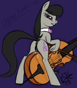 anus black_hair black_vulva bodily_fluids bow_(feature) bow_(stringed_instrument) bow_tie bowed_string_instrument cello cutie_mark female feral genital_fluids genitals hair long_hair masturbation musical_instrument purple_eyes simple_background solo string_instrument tail vaginal vaginal_fluids vaginal_masturbation vulva ldr friendship_is_magic hasbro my_little_pony octavia_(mlp) earth_pony equid equine horse mammal pony 2012 digital_media_(artwork) hi_res