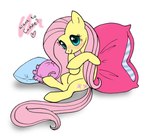 blue_eyes blue_pillow blush cutie_mark eyelashes female feral fur glistening glistening_eyes hair hooves mouth_closed pillow pink_hair pink_pillow pink_tail quadruped simple_background sitting solo tail unguligrade white_background wings yellow_body yellow_fur milk-jug friendship_is_magic hasbro my_little_pony mythology fluttershy_(mlp) equid equine horse mammal mythological_creature mythological_equine pegasus pony 2012