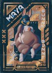 anthro big_breasts big_butt breasts butt curvy_figure eye_patch eyewear female glistening glistening_eyes hood huge_butt huge_thighs nipples scar solo thick_thighs voluptuous yellow_eyes patacon maya_(justkindofhere) lagomorph mammal 2023 absurd_res digital_media_(artwork) hi_res