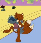 anthro clothed clothing cuddling duo female kissing loli male male/female nude panties underwear young young_anthro comjuke adventures_of_sonic_the_hedgehog hanna-barbera once_upon_a_forest sega sonic_the_hedgehog_(series) michelle_(ouaf) miles_prower badger canid canine fox mammal mustelid musteline hi_res