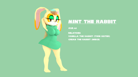 anthro barefoot breasts clothed clothing feet female fur green_background green_clothing hair looking_at_viewer mature_anthro mature_female plantigrade simple_background smile solo standing text toes bluewavecon sega sonic_the_hedgehog_(series) fan_character lagomorph leporid mammal rabbit 16:9 3d_(artwork) blender_(artwork) digital_media_(artwork) english_text widescreen