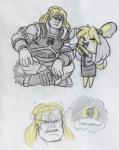 anthro armband armor blonde_hair boots buckteeth clothed clothing dialogue duo eyes_closed female footwear fur hair male shoes simple_background sitting smile standing teeth text yellow_body yellow_fur captain_molasses animal_crossing castlevania konami nintendo super_smash_bros. super_smash_bros._ultimate isabelle_(animal_crossing) simon_belmont canid canine canis domestic_dog human mammal shih_tzu toy_dog 2018 comic crossover english_text hi_res traditional_media_(artwork)