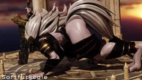 anthro armor big_breasts big_hair breasts claws cleavage clothed clothing crossgender digitigrade female fighting_pose hair headgear helmet holding_melee_weapon holding_object holding_sword holding_weapon long_hair male melee_weapon muscular muscular_female open_mouth pose sharp_teeth solo sword tail teeth thick_thighs weapon white_hair softfurscale da.nilkaz_(modeler) elden_ring fromsoftware maliketh_(elden_ring) canid canine canis mammal wolf 16:9 3d_(artwork) digital_media_(artwork) hi_res widescreen