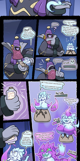 1_eye ahegao amber_eyes ambiguous_gender antennae_(anatomy) anthro aroused big_breasts big_butt blue_body bottle breast_expansion breast_grab breasts butt butt_expansion container cork cramming dialogue disappointed ear_piercing ear_ring expansion female feral genitals green_eyes grey_body group growing hand_on_breast hand_to_face heart_symbol huge_breasts huge_butt huge_thighs hyper hyper_breasts jagged_mouth legless looking_pleasured nipple_expansion nipples number object_in_pussy odd_keystone outside palm_tree penetration piercing plant pokedex_number pokemon_professor pokemon_speak possession purple_body purple_eyes question question_mark ring_piercing size_difference smile soul speech_bubble spiral spiral_eyes stripes text thick_thighs thigh_expansion tongue transformation transformation_sequence tree vaginal vaginal_penetration veil vulva yellow_stripes chabble nintendo pokemon madam_noir_(chabble) professor_burnet dusknoir generation_4_pokemon ghost humanoid pokemon_(species) spirit spiritomb absurd_res comic english_text hi_res long_image tall_image