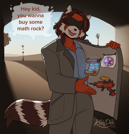 anthro biped bottomwear claws clothed clothed_anthro clothed_male clothing detailed_background fingers front_view fully_clothed fully_clothed_anthro fully_clothed_male fur hair male outside smile solo standing stripes tail text topwear kittydee dashredpanda ailurid mammal red_panda 2026 digital_drawing_(artwork) digital_media_(artwork) english_text hi_res