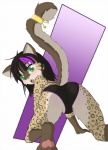 accessory all_fours anthro blush butt clothing female furgonomics green_eyes jewelry panties ring solo tail tail_accessory tail_jewelry tail_ring underwear young young_anthro young_female kloe_(artist) noodle_(domovoi_lazaroth) domestic_cat felid feline felis mammal hi_res