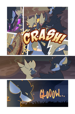 ambiguous_gender amputee black_body black_fur blue_body blue_eyes blue_fur cloud cymbals digitigrade disability ear_piercing feral fire fur glowing grass looking_at_another musical_instrument night percussion_instrument piercing plant quadruped scar text yellow_body yellow_eyes yellow_fur wooled nintendo pokemon pokemon_mystery_dungeon spike_chunsoft ampharos generation_2_pokemon generation_3_pokemon generation_4_pokemon luxray manectric pokemon_(species) comic english_text hi_res