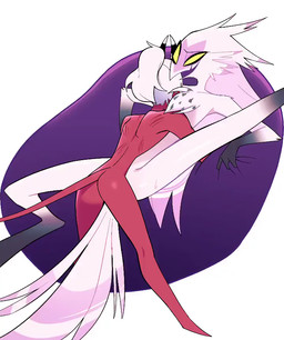 ambiguous_penetration anthro butt claw_marks duo feathers hair male male/male nude penetration red_body sex simple_background spread_legs spreading white_background white_body white_hair yellow_eyes kaenin hellaverse helluva_boss caladrius_(helluva_boss) avian bird demon imp 2025 2d_animation animated animated_png loop short_playtime