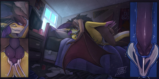 anthro anthro_on_anthro anthro_penetrated anthro_penetrating anthro_penetrating_anthro anus balls bat_nose bat_wings beanie bed big_ears blue_anus blue_eyes blue_insides blue_tongue blue_vulva bodily_fluids brown_body brown_fur cervical_contact cervix clothing cum cum_in_uterus cum_in_vagina cum_inside cumshot detailed_background duo ejaculation erection eyes_closed female female_anthro female_penetrated foreheads_touching freckled_face freckles from_front_position fur furniture genital_fluids genitals glans happy happy_sex hat headgear headwear humanoid_genitalia humanoid_penis inside internal internal_vaginal interspecies knot knotted_penis looking_pleasured lying male male/female male_anthro male_penetrating male_penetrating_female membrane_(anatomy) membranous_wings missionary_position nose_to_nose notched_ear nude nude_anthro nude_female nude_male nuzzling on_back on_bed penetration penile penile_penetration penis penis_in_vagina sex sharp_teeth sleeve_tattoo smile teeth tomboy tongue uterus vaginal vaginal_penetration vulva winged_arms wings yellow_body yellow_skin thatpotoo exa_(thatpotoo) aquatic bat fish mammal shark hi_res